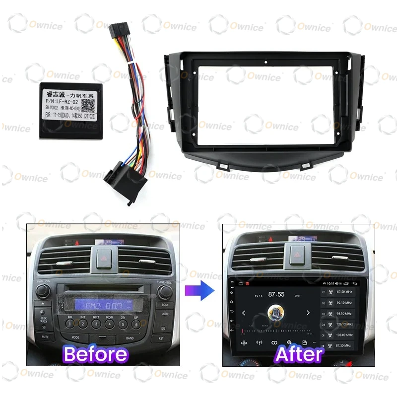 Ownice 9 Inch for Lifan X60 2011 2012 2013 2014 2015 Car Radio Dashboard Panel Frame Power Cord CANBUS Decoder 2 DIN No Dvd