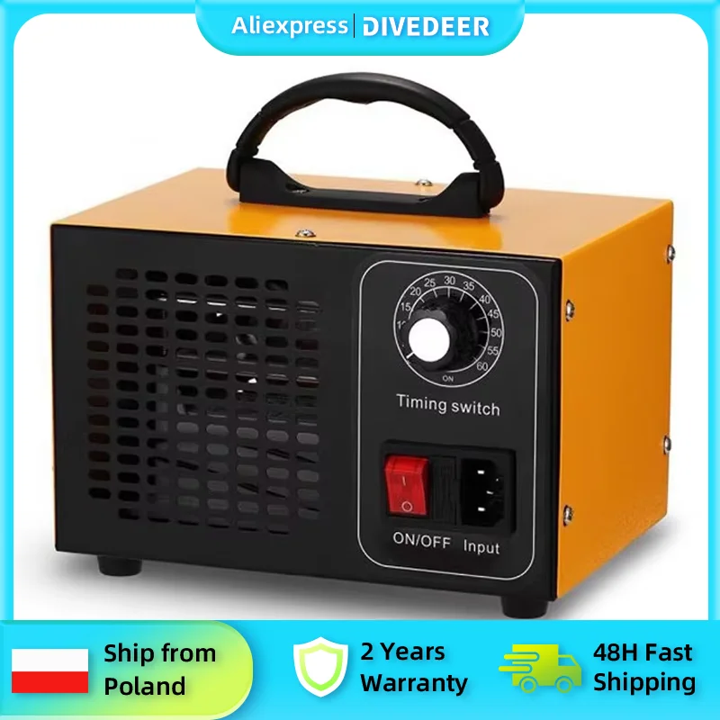 Générateur d'ozone domestique DIVEDEER, purificateur d'air pour l'élimination du formaldéhyde après rénovation, élimination des odeurs de pièce et machine de désinfection