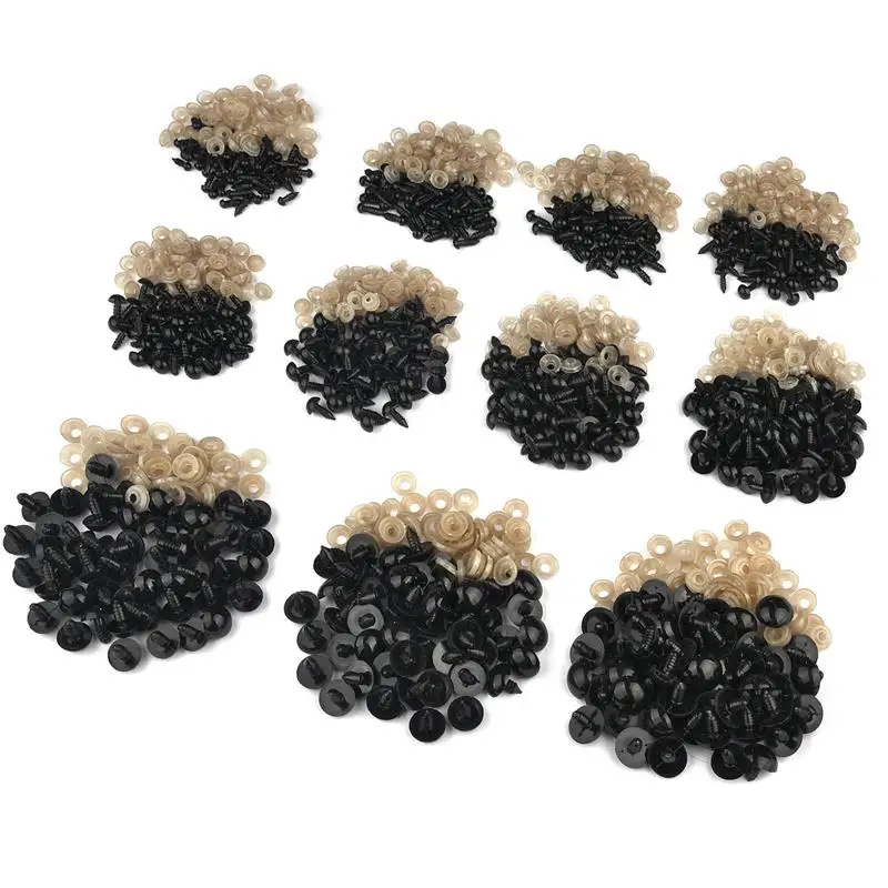 50/100pcs 5-20mm Black Plastic Safety Eyes Eyeball Doll Accessories For Toys Amigurumi Diy Kit Crafts Eyes Animal Doll Decor