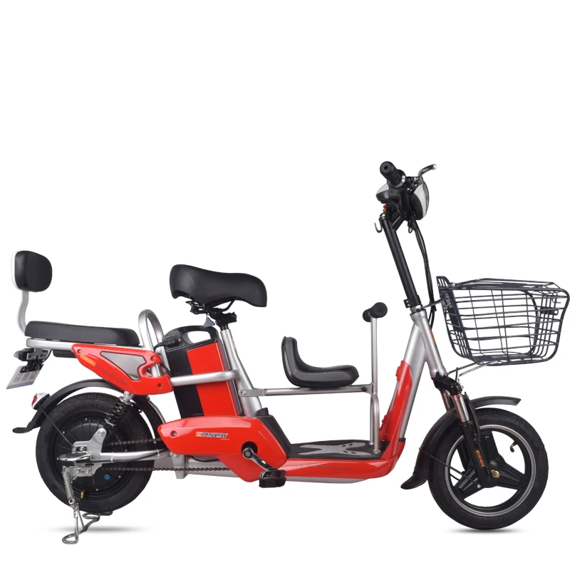 14 city electric bicycle 48V lithium battery Child seat family-child electric bicycle outdoor Vacuum tire City electric scooter