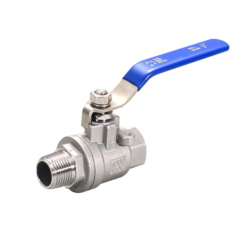 

Free Shipping 1/2" 3/4" 1" 1-1/4" 1-1/2" 2" Female/ Male BSPT Thread 304 Stainless Steel 2 Way Ball Valve Water Pipe Fitting