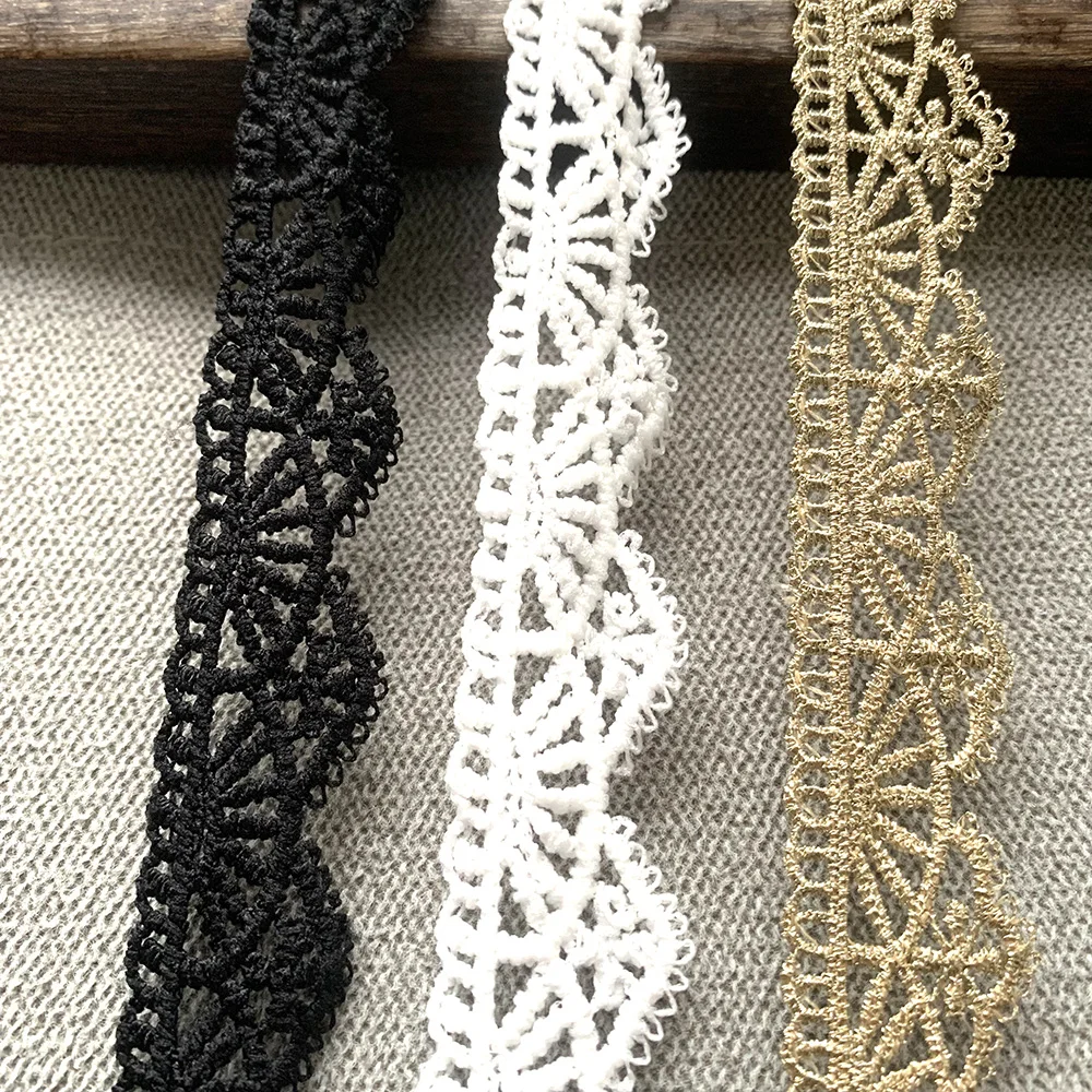 4m/157in Each pack white black lace trims handmade DIY Crafts Dress curtain flower sewing accessory Wedding Gifts Decorations