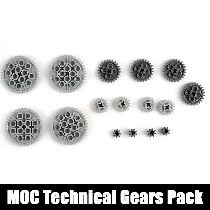 

16PCS Gear Sets Compatible With Main Brand Blocks 8/16/24/40 Teeth Technical MOC Bricks Parts Educational DIY Toys For Children