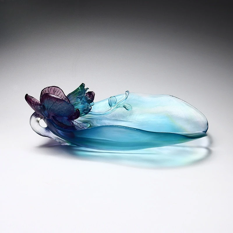Ancient glass ruyi feng shui ornaments home living room office desktop shop front desk decoration housewarming opening gifts