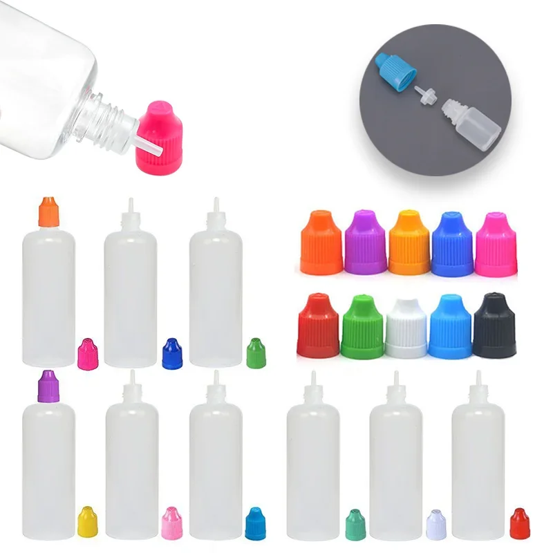 10PCS 3ml-120ml Empty LDPE Plastic Squeezable Dropper Bottle Long Thin Tip Liquid Fill Containers Eye Dropping Refillable Bottle