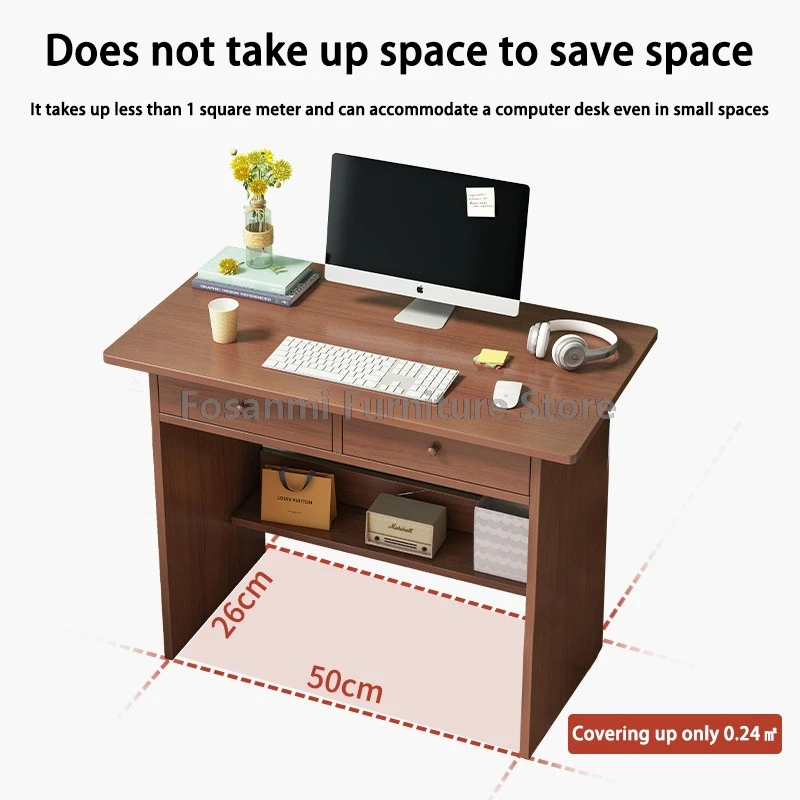 مكتب دراسة مدمج وظيفي مع مكتب تخزين، طاولة كمبيوتر ضيقة وبسيطة لمكاتب عمل كتابة الألعاب ذات المساحة الصغيرة