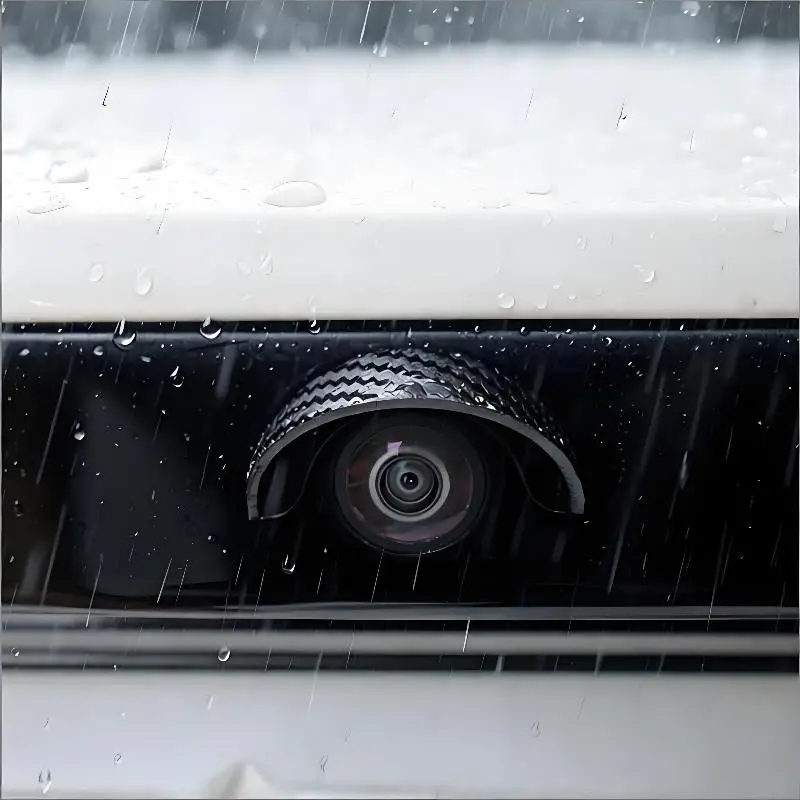 1/2/4pcs Carbon Fiber Pattern Car Backup Camera Rain Cover Self Adhesive Waterproof Anti Glare Sun Visor For Rear View Parking