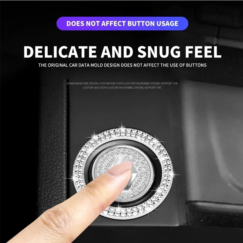 Car Logo One-click Button Start Stop Engine Sticker For Renault ZOE 3 4 Austral Kardian Rafale Kangoo Arkana Clio Koleos Megane