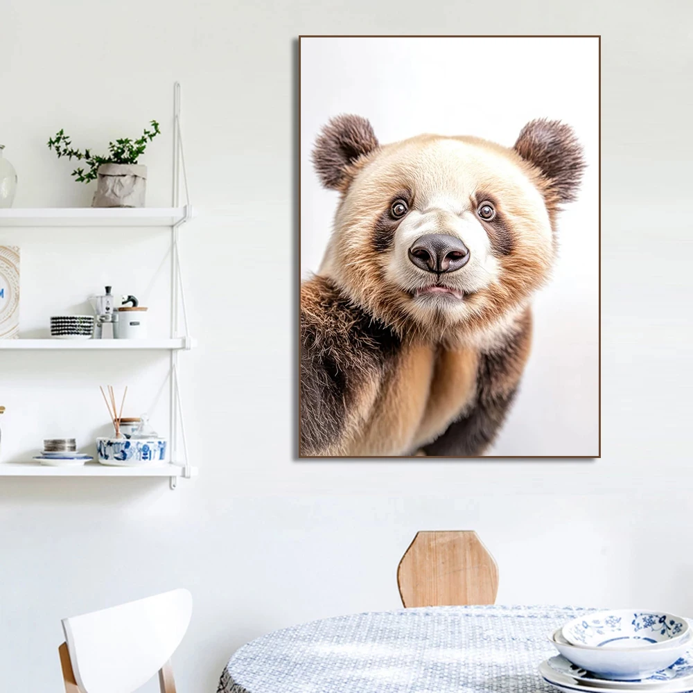 Zoo Animal  Selfie Moments Poster Jaguar Bear Deer Panda Lion Wolf Tiger Eagle Fox Monkey Canvas Painting Wall Art Home Decor