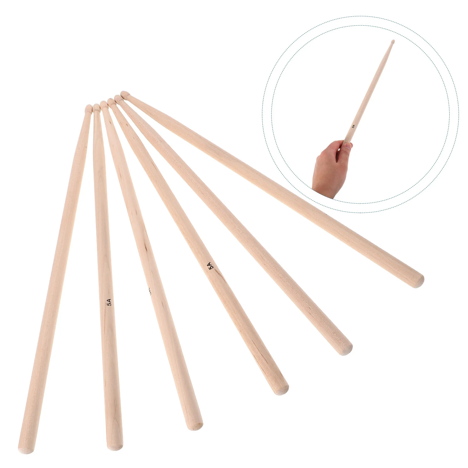 

3Pairs Drumsticks Classic 5a Maple Wood Drum Sticks for Practice Performance Jazz Electronic Drum Accessories Percussion Stick