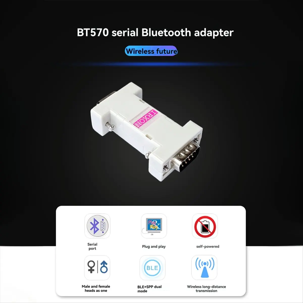 ▶✔▃AC574-BT570 Self Powered -232 Serial Port 30m Bluetooth Adapter Dual Mode SPP+BLE