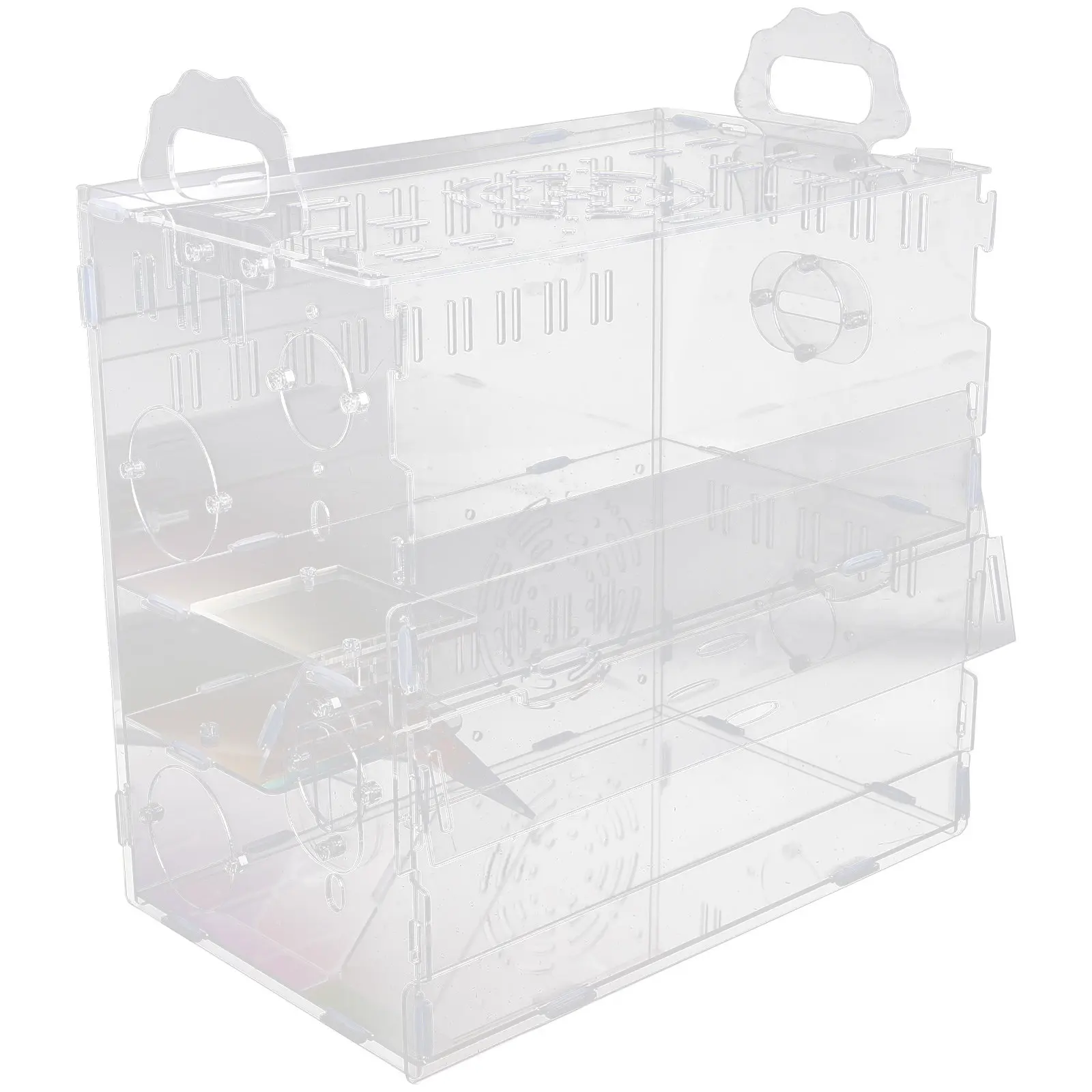 1Pcs Acrylic Clear Hamster Cage Premium Small Pet Villa Cage Safe Breathable Small Animal for Hamster Hedgehog Chinchilla