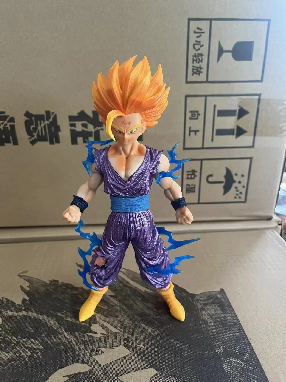 26 cm Dragon Ball Gohan Super Saiyan 2 Gk Estatua de resina Wolf Studio Lx Studio Edición limitada Deluxe Led Escala coleccionable Anim