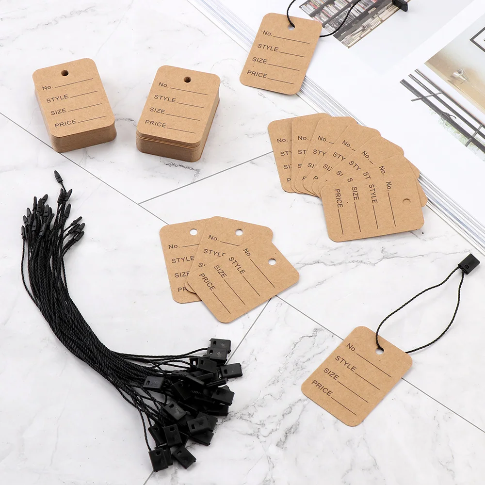 

500/1000PCS Price Tags Hang Tag String Clothing Garment Tags Polyester String Tag Seal Clothing Printed Label