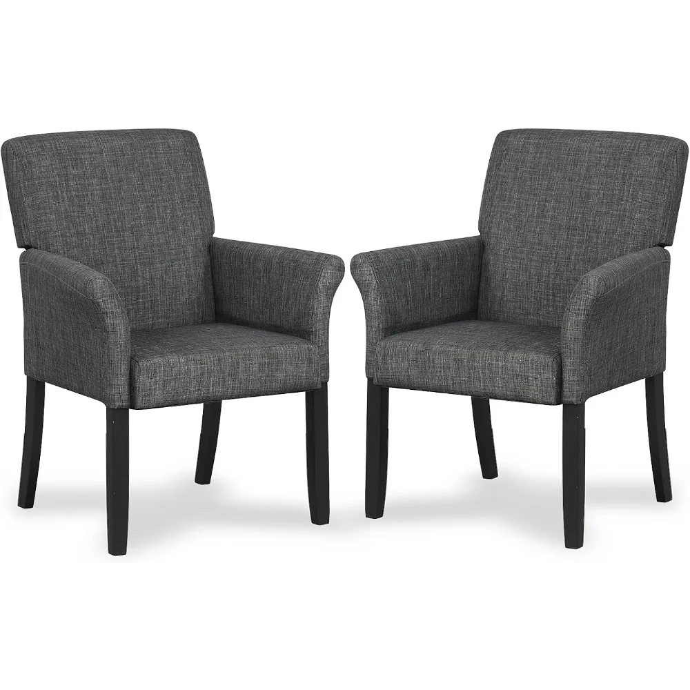 

Executive Accent Chair Set of 2 Fabric Guest Chair Office Chair Reception Waiting Room Armchair with Wooden Legs