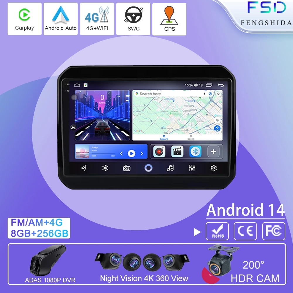 

For Suzuki Ignis 2016 2017 2018 2019 2020 Car Radio Stereo Receiver IPS Auto Multimedia Video Screen Monitor GPS BT No 2 Din DVD