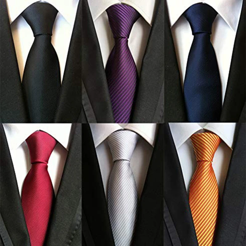 

Men's Necktie Classic Silk Tie Woven Jacquard Neck Ties 6 PCS