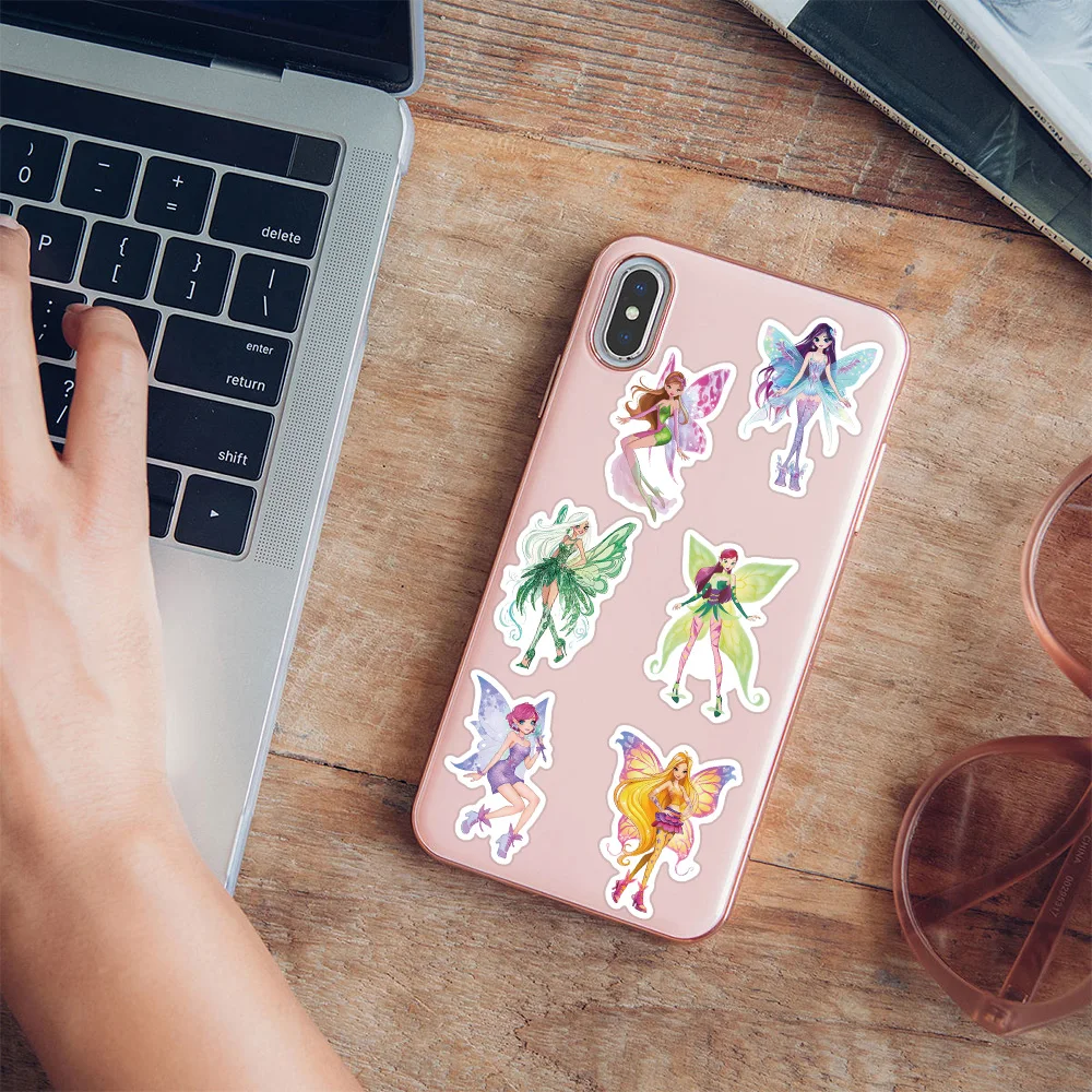 52 個漫画かわいい花妖精ステッカーデカール電話ラップトップスクラップブックスーツケースヘルメット DIY 落書き美的ステッカー