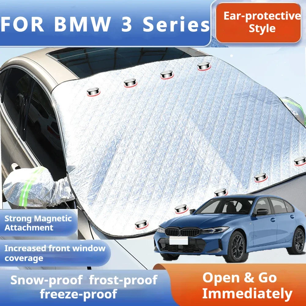 

Thickened Car Now Sunshade Windshield Cover With 5/9 Magnets UV Protection Anti Snow Sunlight For BMW 3 Series E46 E93 F30 F31