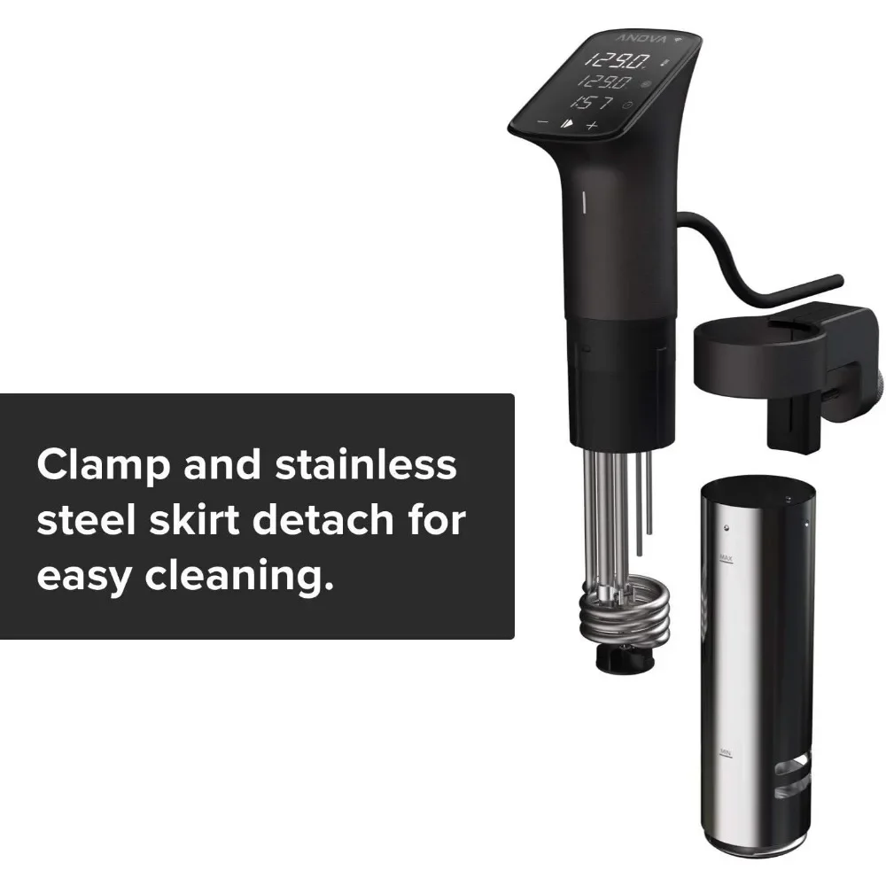 Tolle Rabatte. Sous Vide Precision Cooker Pro, 1200 Watt, Schwarz und Silber. Neu