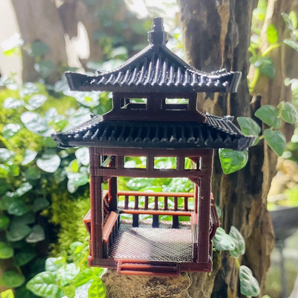 4cm 6cm Mini Pagoda Statue Miniature Pagoda Bonsai Gazebo Micro Landscape Hexagonal Pavilion Figurine Tiny Pavilion Ornament Zen