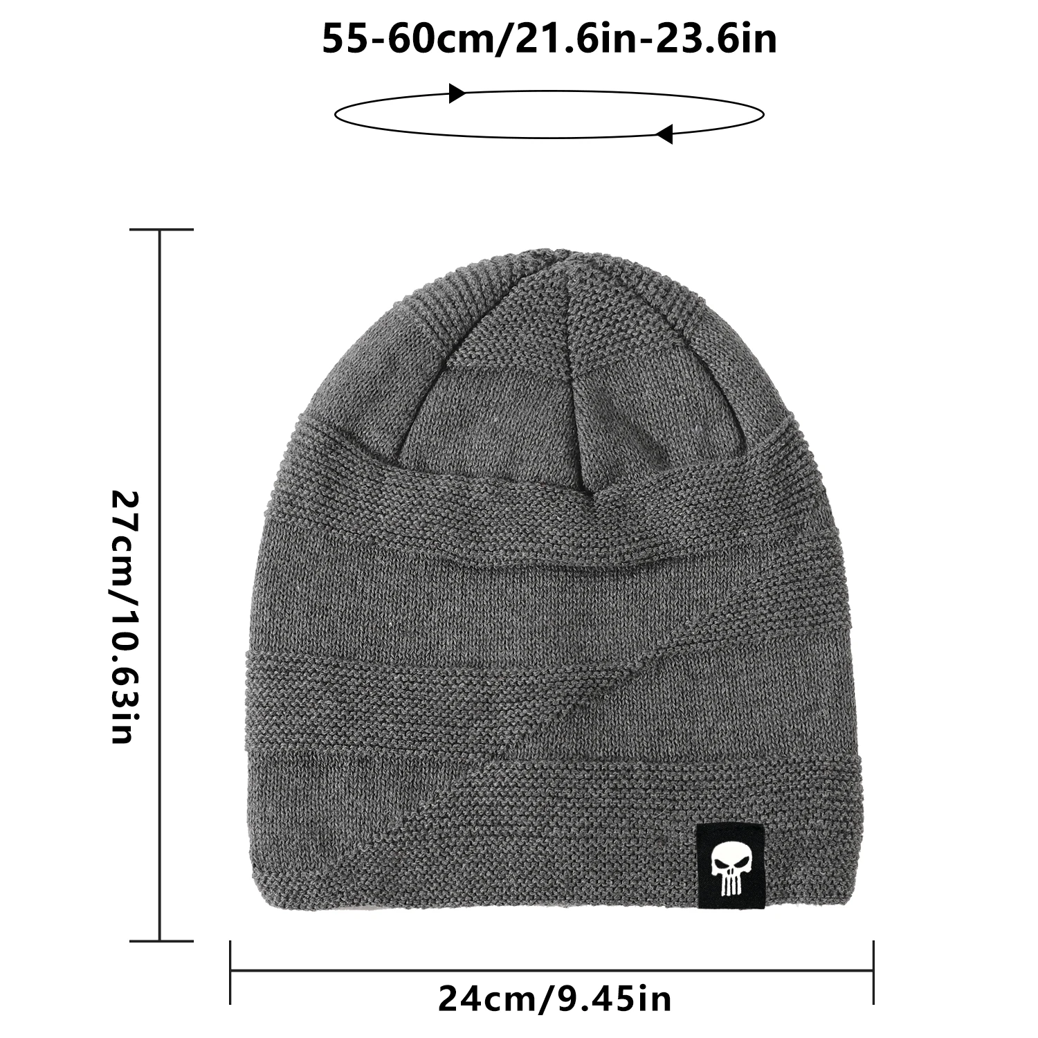 Winter Outdoor Warm Thick Fleece Liner Beanie Unisex Warm Skull Hat Warm knitted winter hat