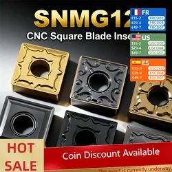 10 Pcs SNMG120404 SNMG120408 Inserto in Metallo Duro per Msdnn Mssnr Esterno Utensile da Tornio Snmg R-S/L-S Lama di Taglio in Acciaio Inox di Cnc L