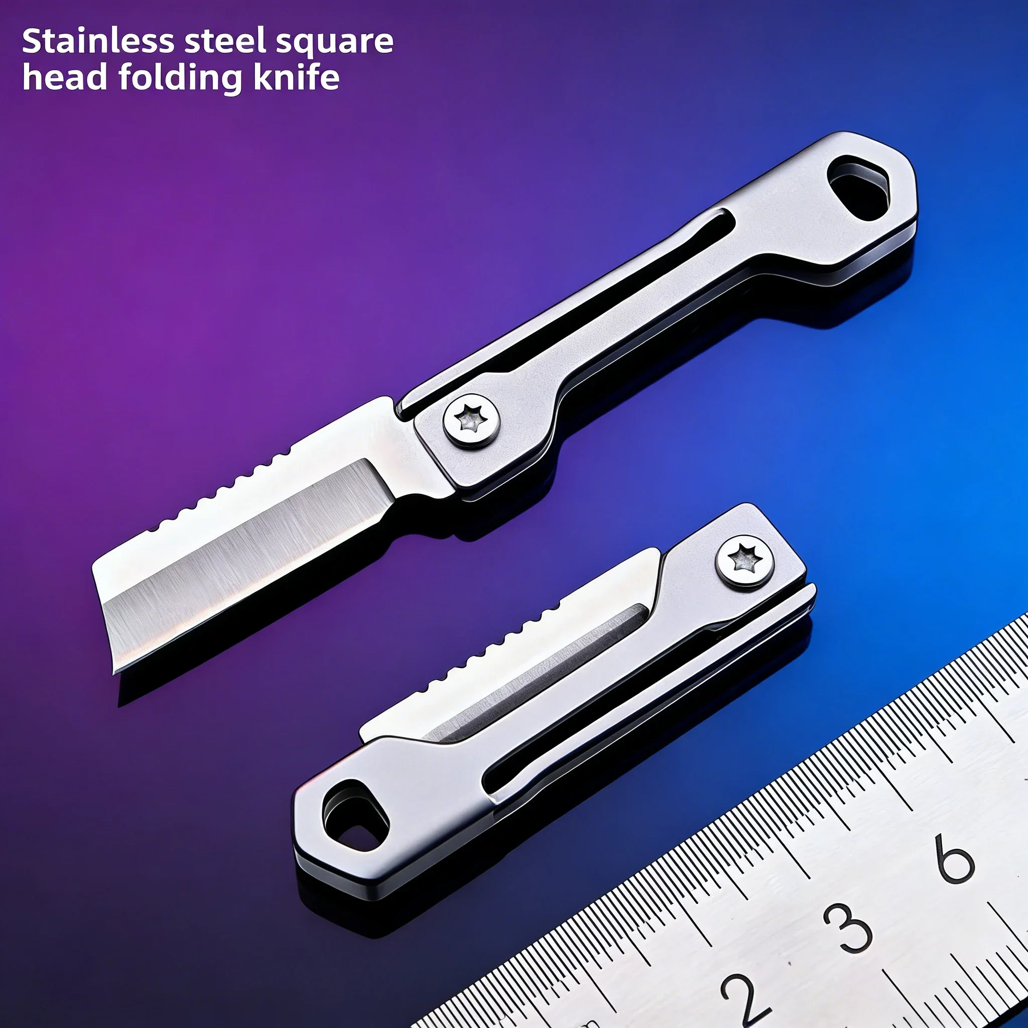 Stainless Steel Micro Folding Knife - Compact Flipper & Keychain-Friendly EDC Tool for Everyday Carry