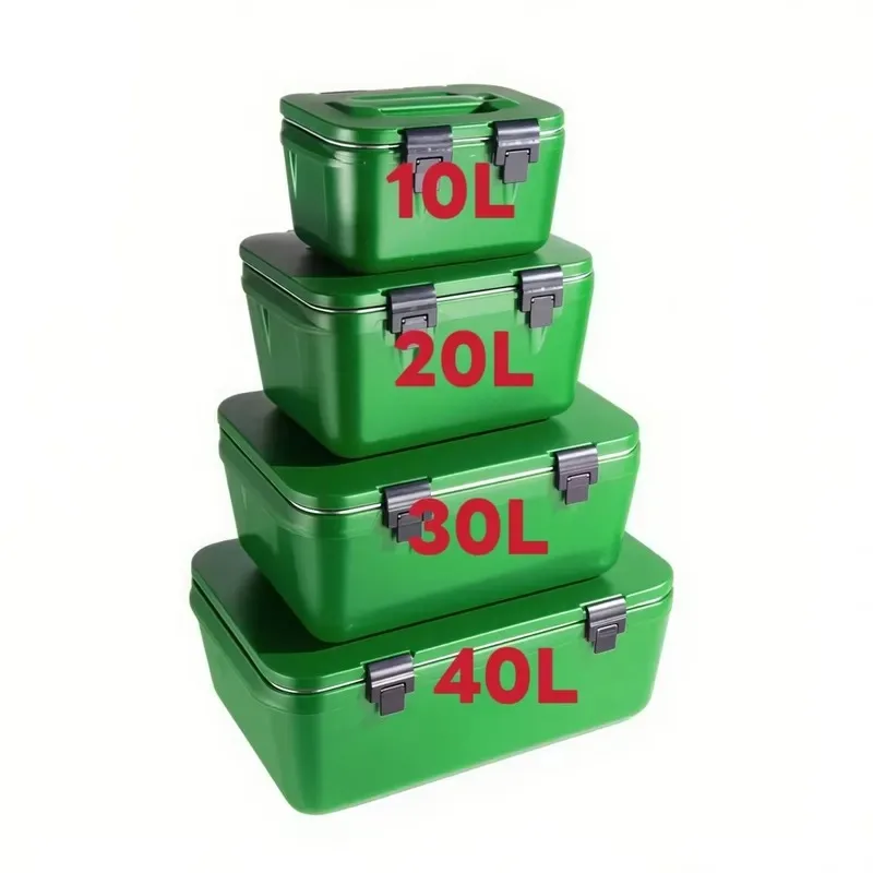 Heavy Duty 10L 20L 30L 40L Rectangular Food Storage Container 4 Piece Set Stainless Steel Thermal Insulation Cold