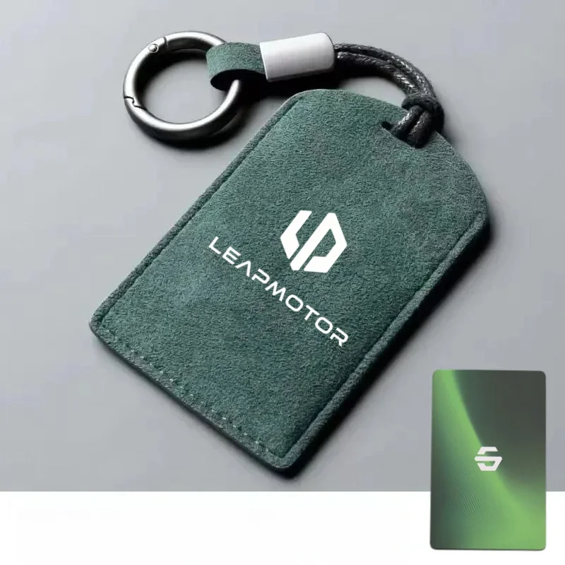 Car Key Fob Cover Keyless Card Sleeve Key Fob Holder Suede Leather For Leapmotor C10 C11 T03 B10 C16 Lafa5 B03X C01 C01 Pro