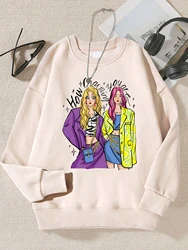Urban Fashion Street Shopping Girl Print Women Sweatshirts Harajuku Hip Hop Sportswear Casual Fleece Pullovers Autumn Clothing