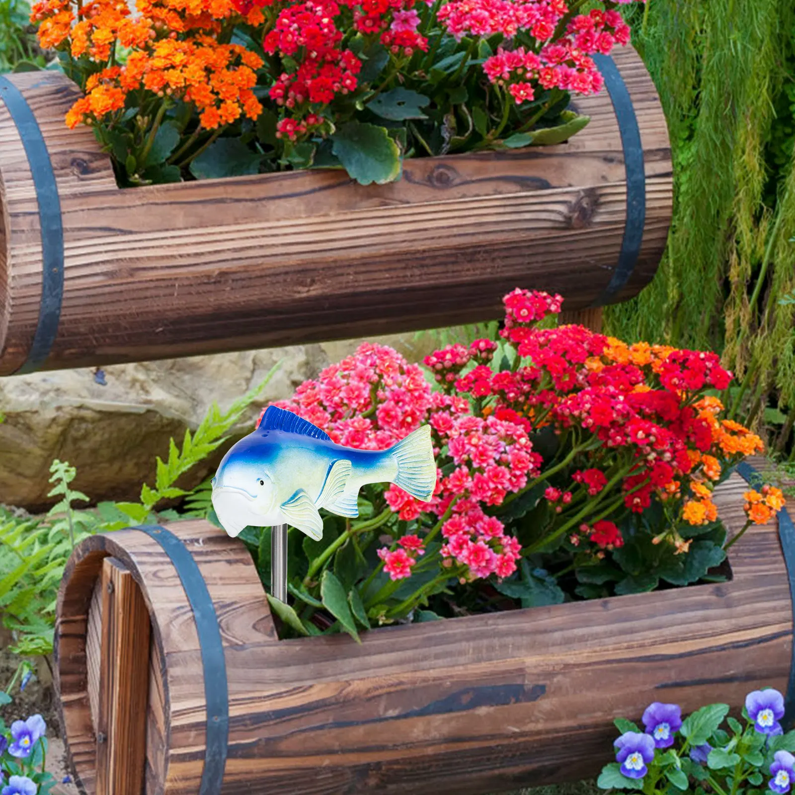 

Koi Fish Resin Sculpture Blue Garden Lawn nament Creative Statue Decor Yard Art Craft Resin Fish Design Decoration Courtyard