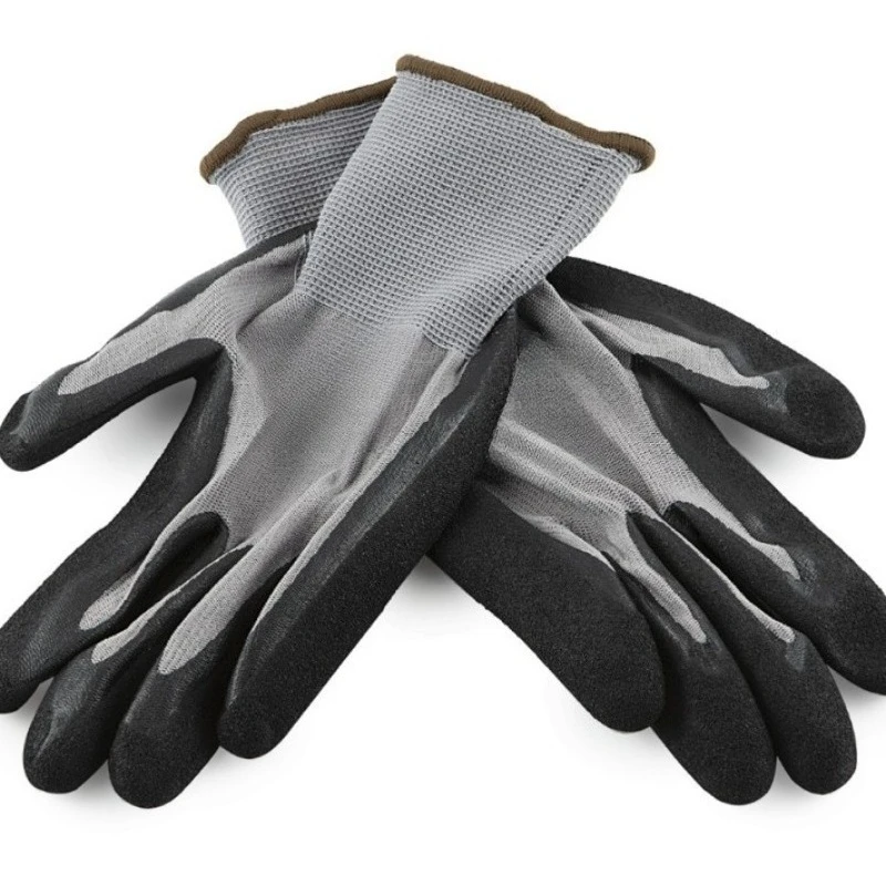 

Industrial Gloves, Double Nitrile Scrub Palm Dip Gloves