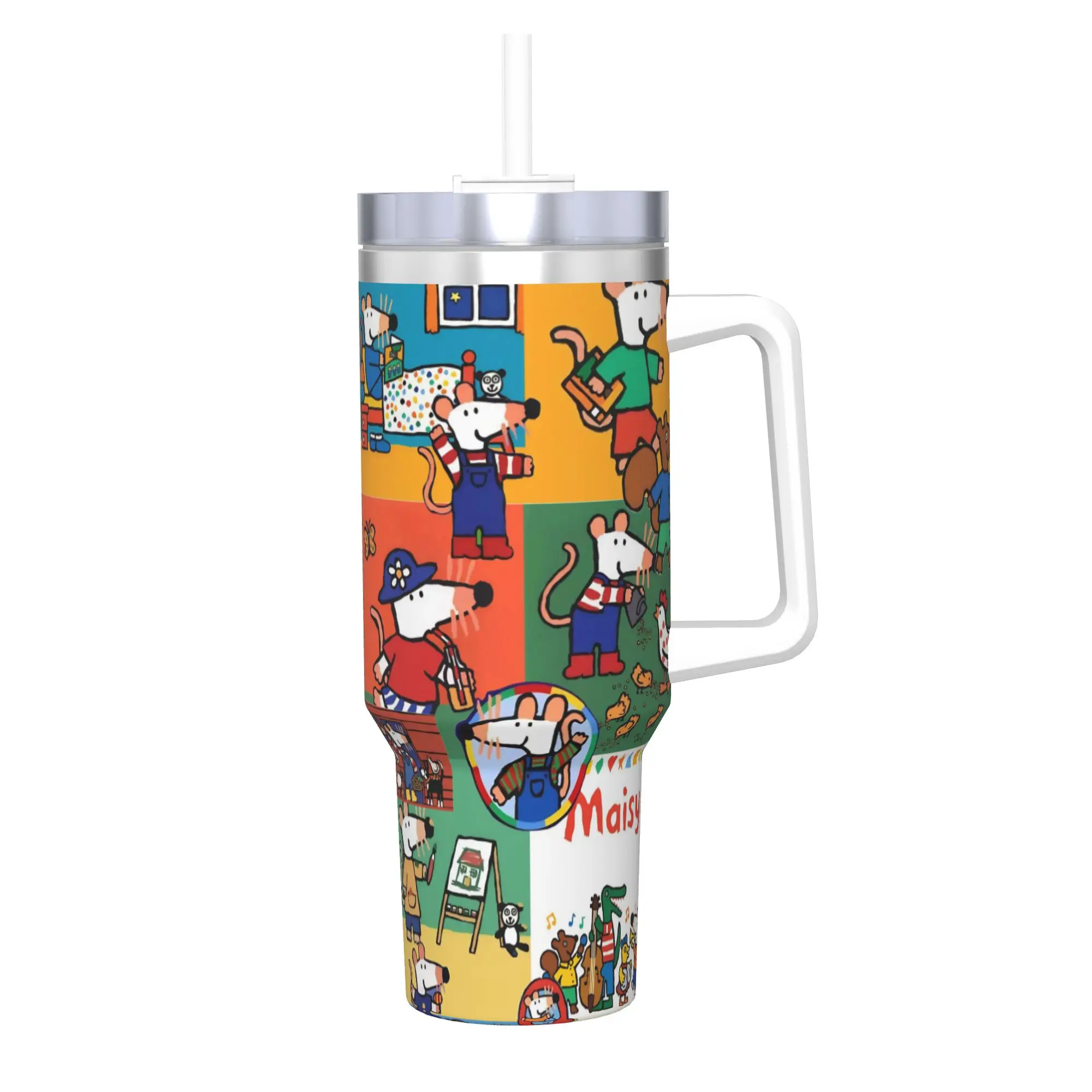 Maisy Mouse Tumbler 40oz Stainless Steel Double Wall Vacuum Insulated  Cup With Straw