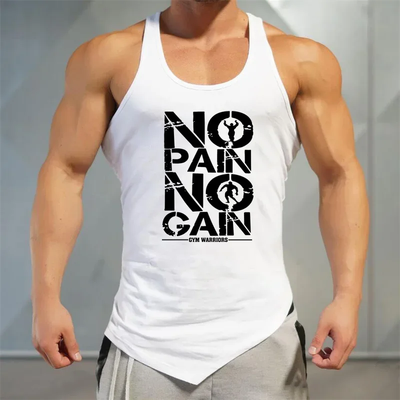 Gym Bodybuilding Fitness Sport Tank Tops Mens Casual Sleeveless Irregular Hem T-Shirts Cotton Breathable Workout Muscle Vests