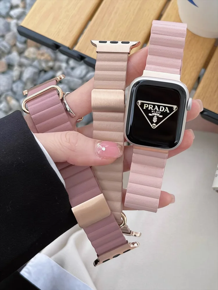 

Leather Loop For Apple Watch ultra 2 Band 49mm 44mm 40mm 41mm 45mm 42 mm 38mm Magnetic Strap Bracelet iwatch series 9 8 7 SE 6 5