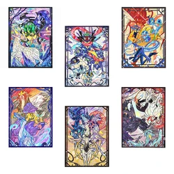 60Pcs/Set 66*91MM Anime Pokemon Game PTCG Card Sleeve Church Stained Glass Style Legendary Pokemon Arceus Greninja Giratina Toys