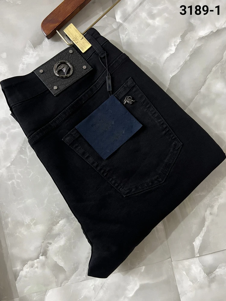 

Spring Summer New Sle Men's Denim Jeans Straight Leg Old Money Sle Lightweight Luxury Embroidered mid Waist Zipper Casual