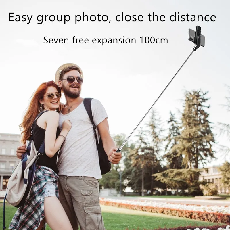 YLW-Estabilizador de cardan portátil sem fio para celular, Bluetooth Selfie Stick, Tripé com luz de preenchimento, Obturador para IOS e Android