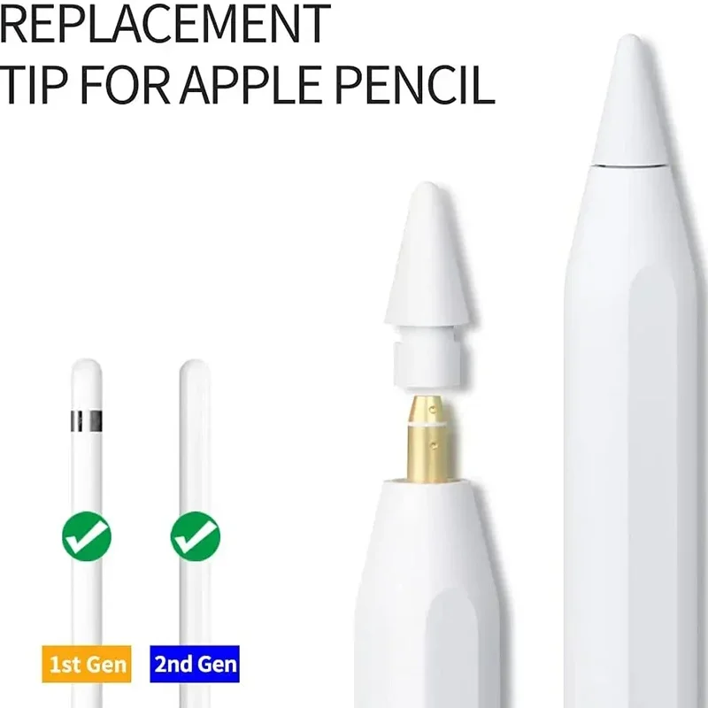 Puntas de lápiz resistentes adecuadas para Apple Pencil 1.a y 2.a generación, puntas de lápiz óptico elástico resistentes al desgaste, puntas de