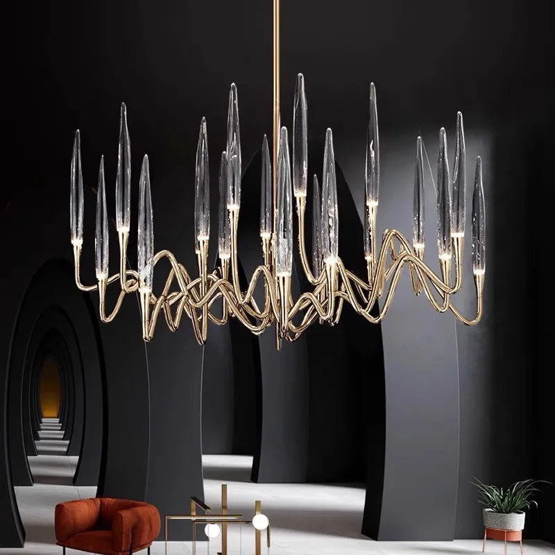 nordic gold chandelier for living room candle chandeliers crystal lamp villa designer sala de jantar 01