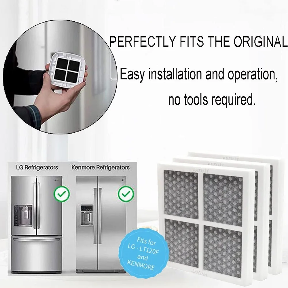 Filtro de ar de geladeira 3PCS LT120F compatível com LG Kenmore Elite 469918 ,9918,ADQ 73214402 ,ADQ 73214403 ,ADQ 73214404 ,ADQ 73334008