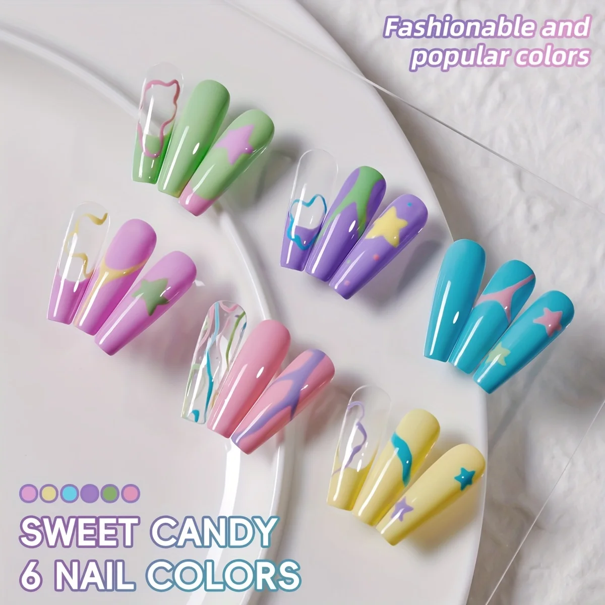 1/6pcs Vibrant Professional UV LED Gel Polish - Soak Off Nail Art Manicure for Stunning Nail Designs