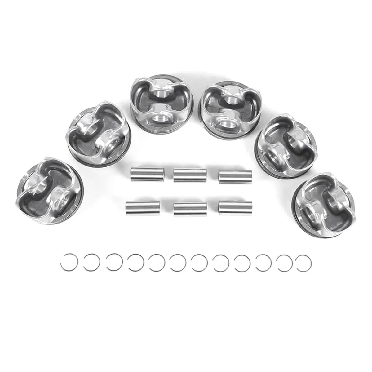 6Pcs Pistons & Rings Kit 2720303717 2720304017 A2720301018 for Mercedes Benz E-CLASS M272 CL203 S204 W211 S211