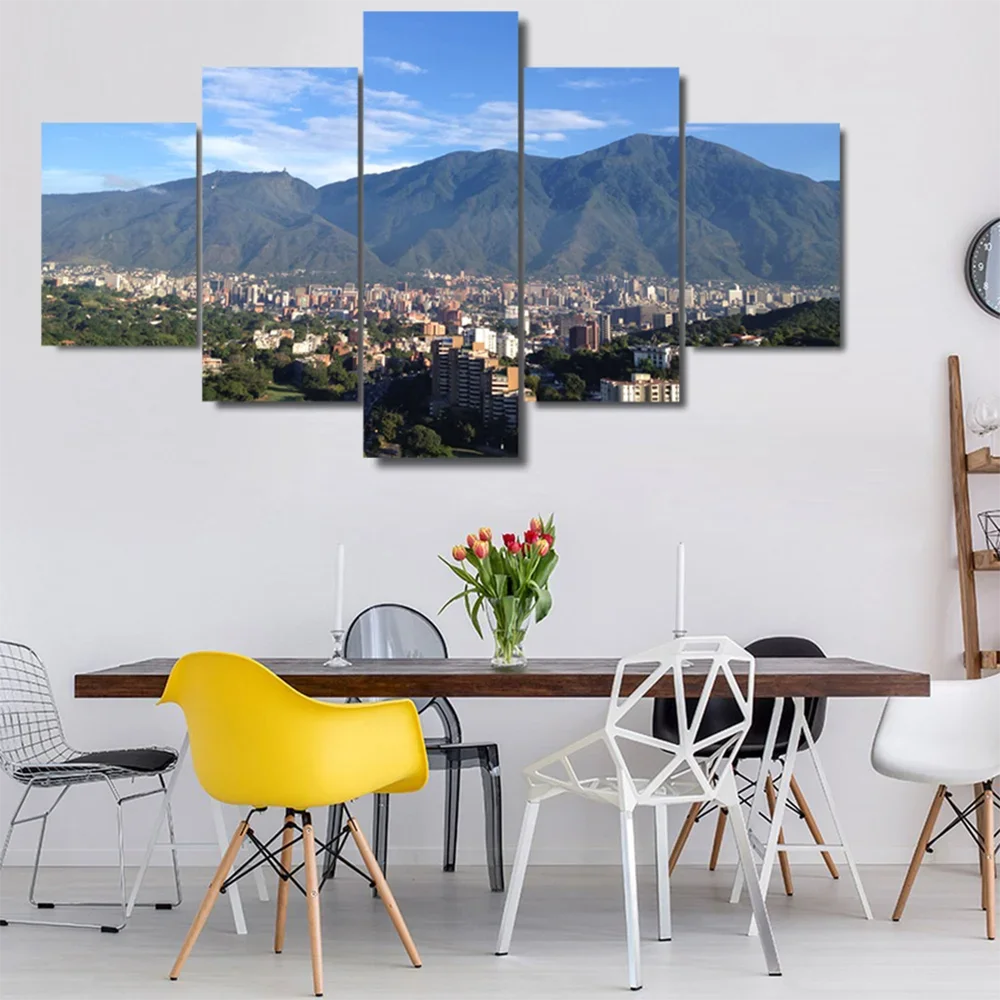 5 piezas lienzo arte Avila Caracas paisaje de montaña cuadro de pared decoración de la sala de estar dormitorio papel tapiz decoración del hogar marco