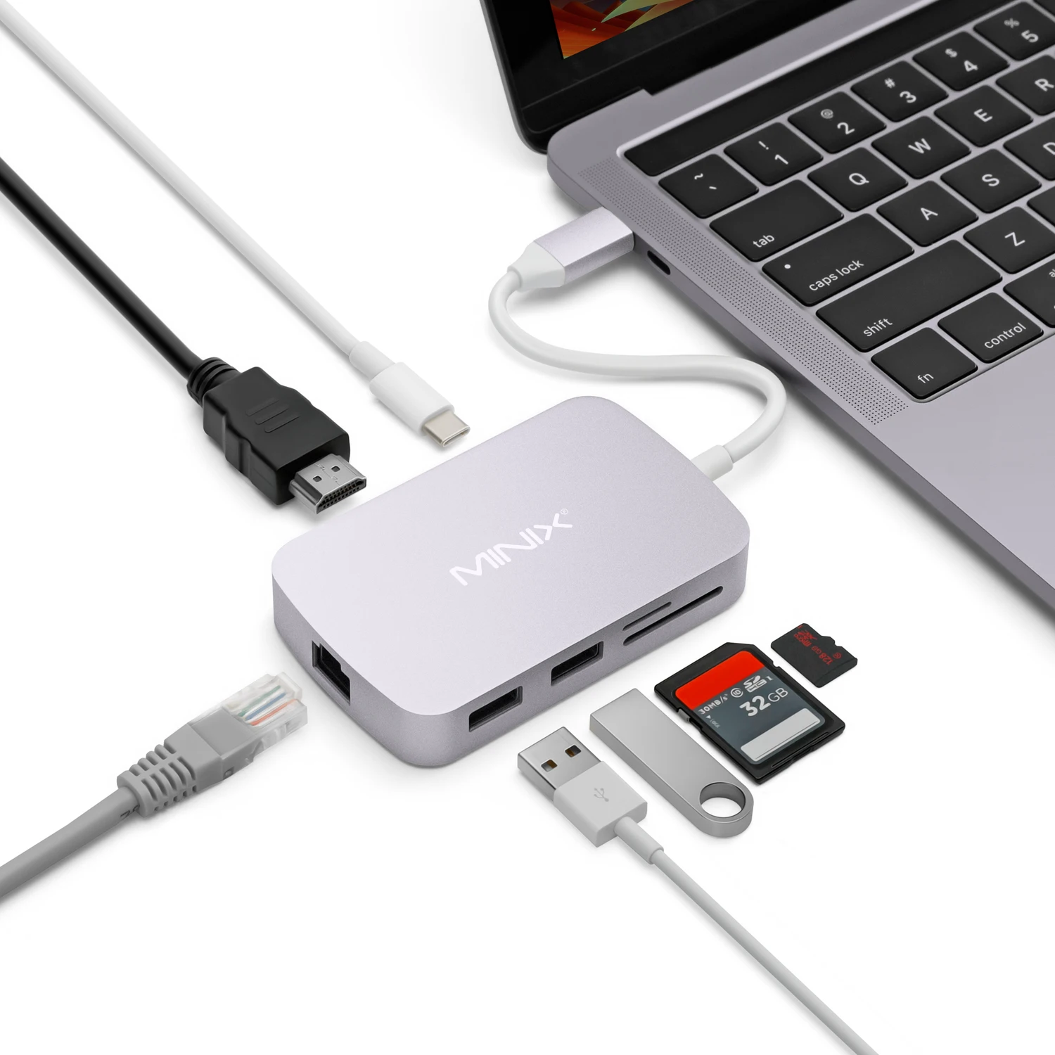 

MINIX NEO C-X small Type C Hub with VGA/ HDMI /USB 3.0/Type-c for charging/ card reader