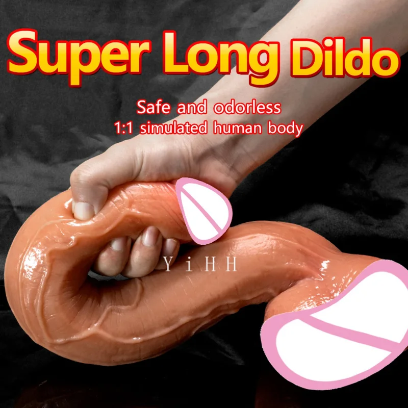 Super Long Dildo Realistic Dildos Flexible Soft Silicone Big Dick With Suction Cup Huge Penis Long Anal Sex Toys For Woman Men