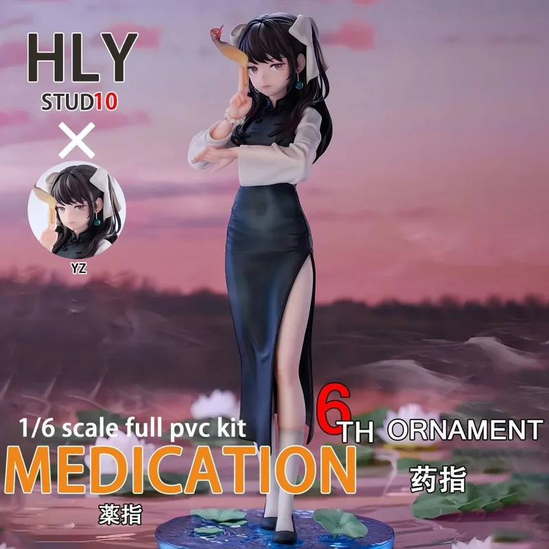 Figurki Kawaii Cheongsam Taoist Lori Girl, anime, animacja, statuetka, model, ręcznie robiona dekoracja z podstawką, ozdoba, prezent dla chłopca