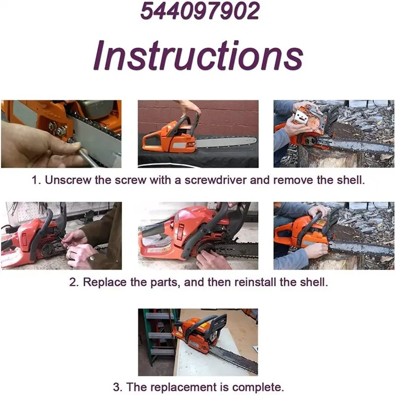 SYW-Chainsaw Brake Clutch Cover Assembly, Clutch Cover& 325"- 7T Clutch Drum Sprocket Rim Needle Bearing Kit 544097902