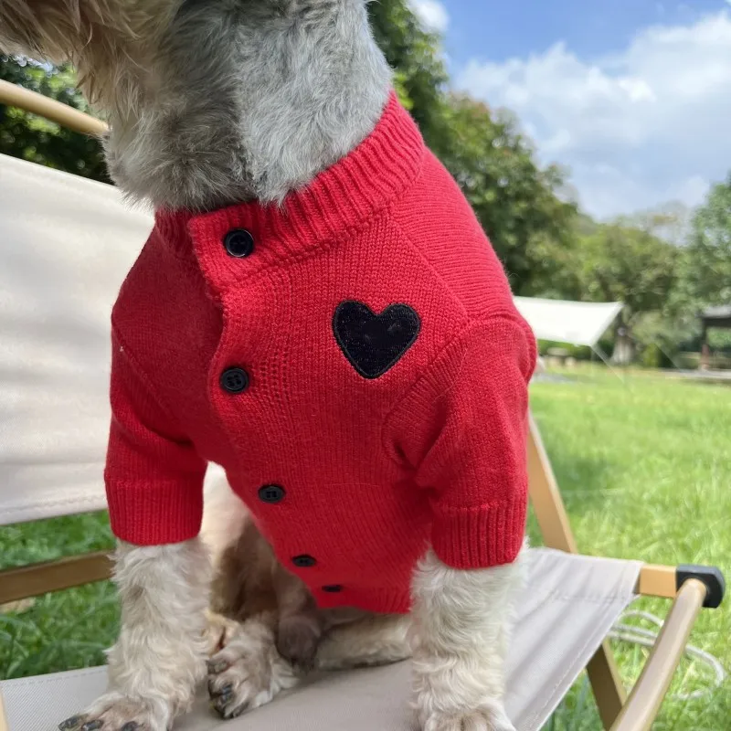 Pet Trendy Brand Knitted Autumn/Winter Sweater for Dogs, Cats, Snowy, Ruibo, Meifa, Douyin, Gradual Silver, Cardinals,